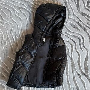 GAP Kids Shiny Black Hooded Puffer Vest